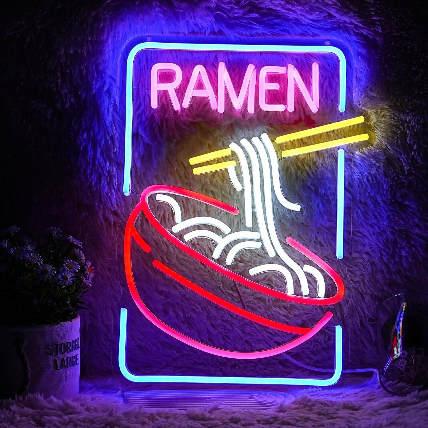 Ramen Neon Sign Noodle Led Neon Lights for Wall Decor Neon Ramen Light up Sig...