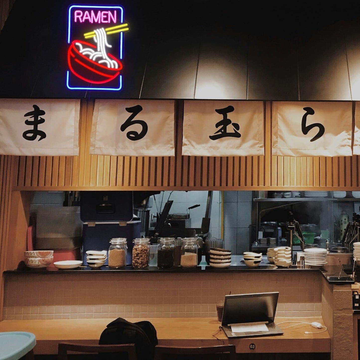 Ramen Neon Sign Noodle Led Neon Lights for Wall Decor Neon Ramen Light up Sig...